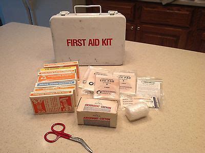 vintage first aid kit red metal box school bus|Vintage First Aid Kit From a School Bus .